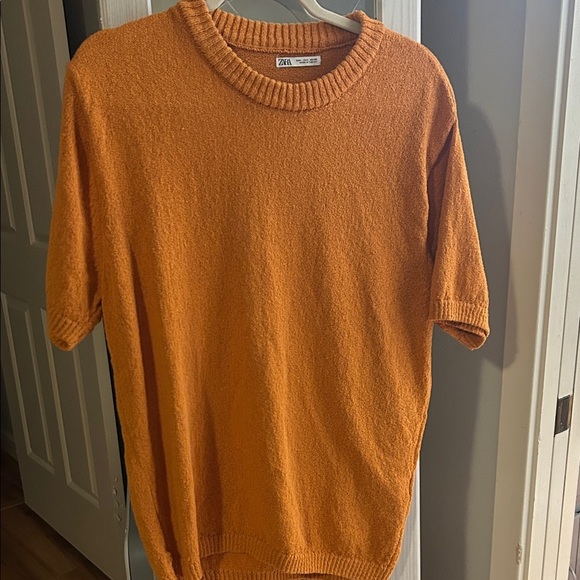 Zara Women's Orange Crewneck Top - Picture 1 of 6